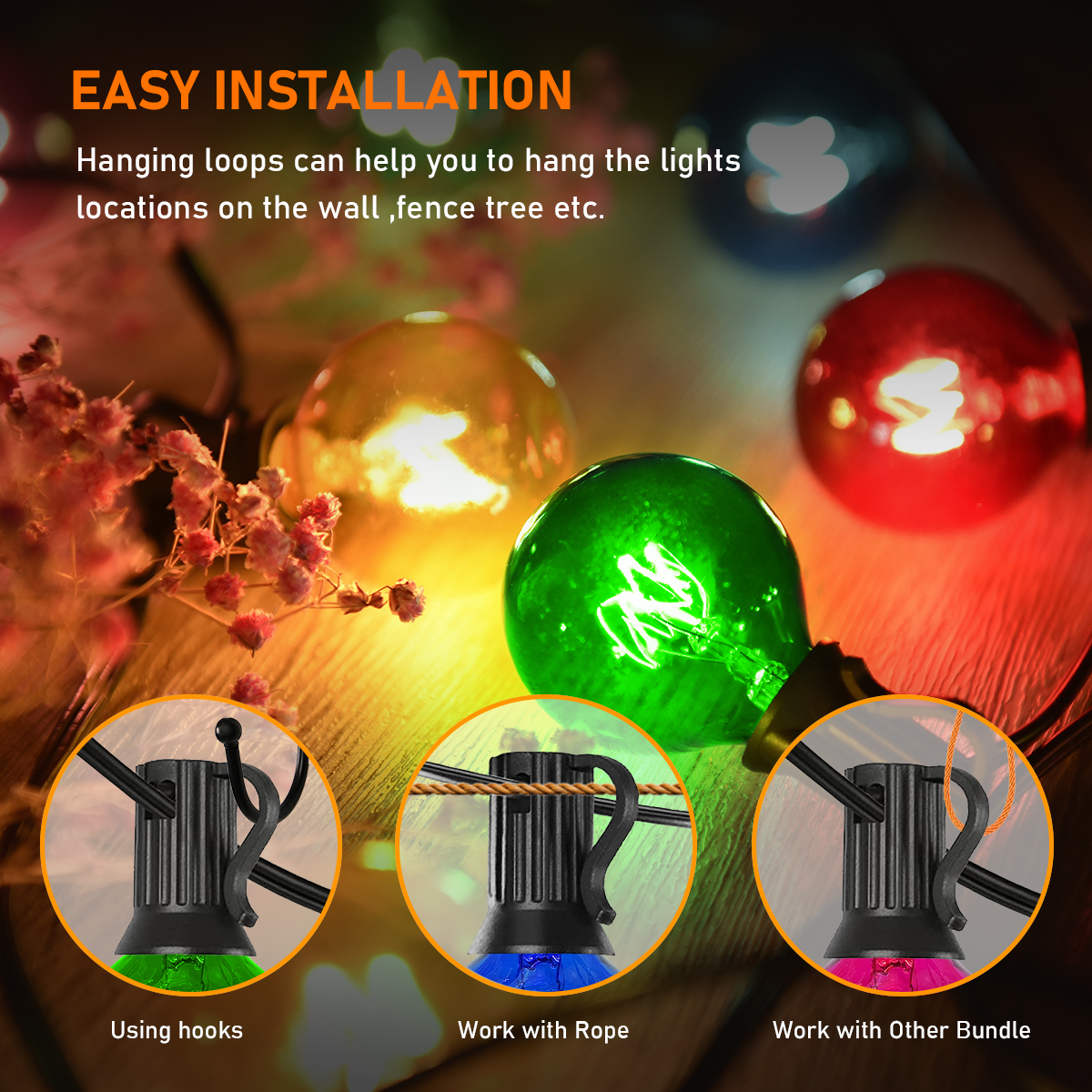 HCP098 G40多色高压灯串钨丝泡